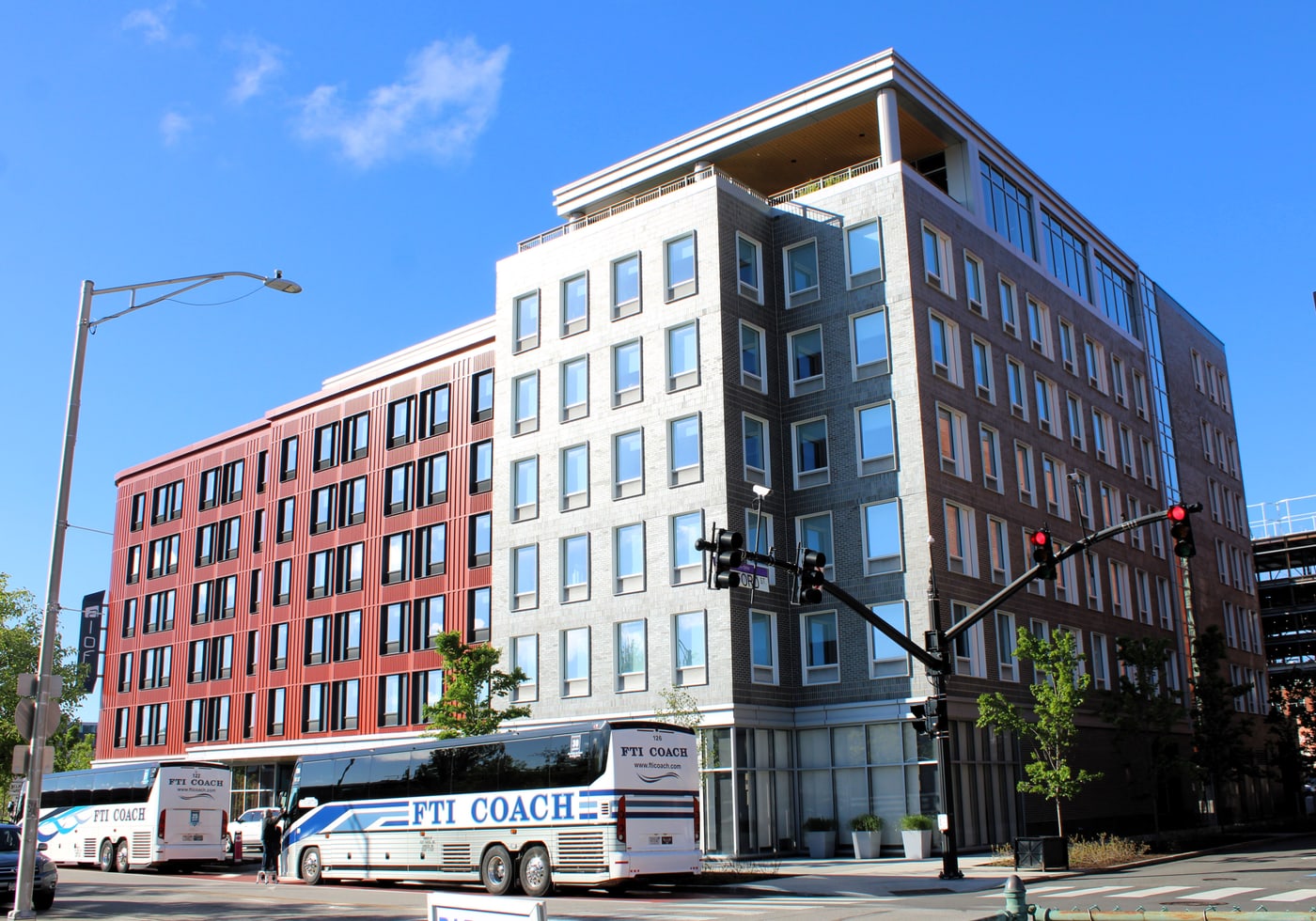 Aloft Providence Downtown exterior, May 2024