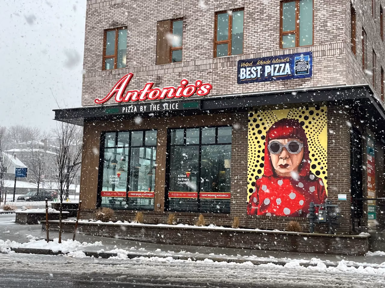 Antonio's Pizza By the Slice storefront on Wickenden Street in Providence