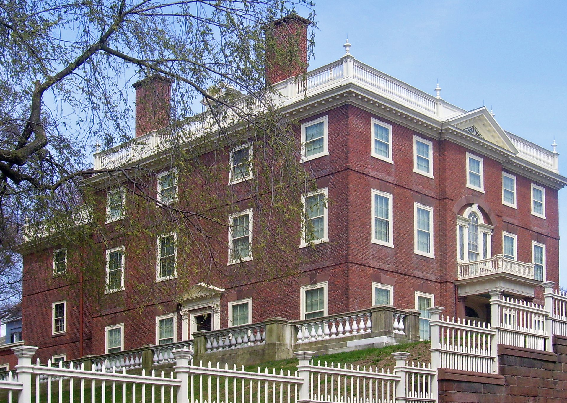 The brick Georgian John Brown House Museum on College Hill in Providence